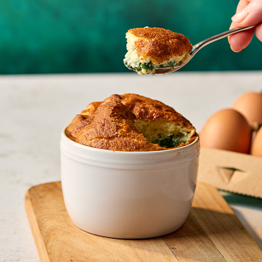 Airfryer cheese and spinach soufflé